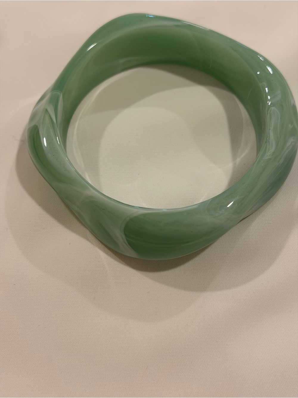 Mint Swirl Resin Sculpted Bangle Bracelet - Picture 4 of 8